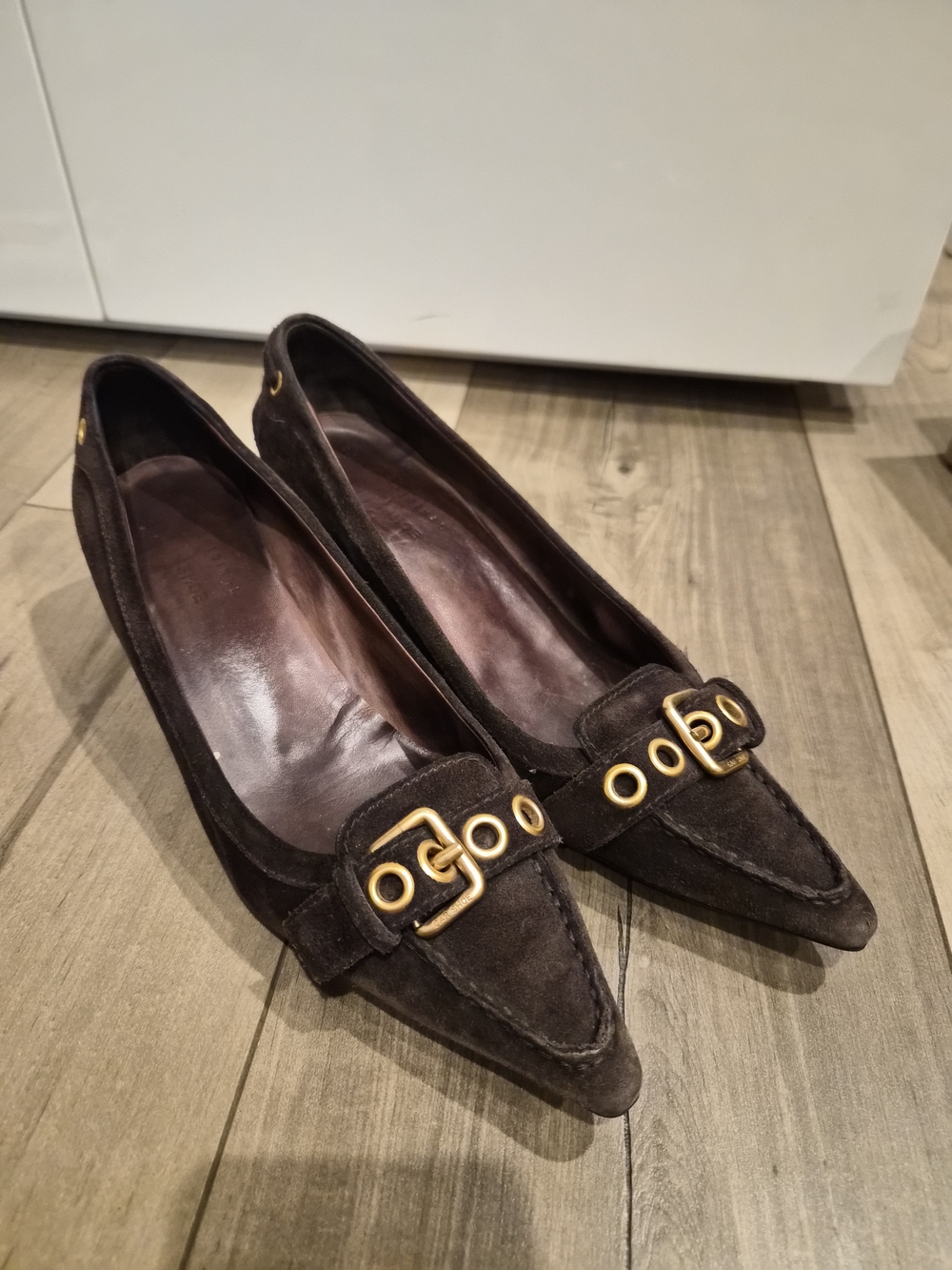 Original Car Shoe Suede Kitten Heels